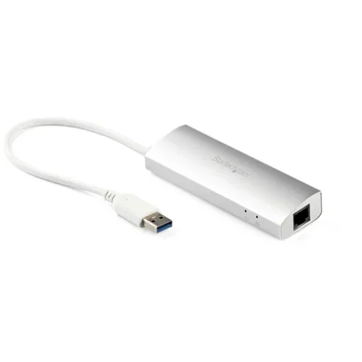 Picture of Startech.Com 3-Port Portable Usb 3.0 Hub Plus Gigabit Ethernet - Built-In Cable~3-Port Portable Usb 3.0 Hub Plus Gigabit Ethernet - 5Gbps - Built-In Cable - St3300g3ua