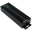 Picture of Startech.Com 10-Port Industrial Usb 3.0 Hub - Esd and Surge Protection~10-Port Usb 3.0 Hub - 5Gbps - Metal Industrial Usb-A Hub with Esd & Surge Protection - Din Rail, Wall or Desk Mountable - Taa Compliant Usb Expander Hub - ST1030USBM