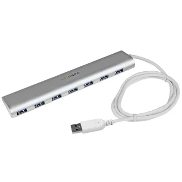Picture of Startech.Com 7-Port Usb Hub, Usb a To 7x Usb-A Ports, Usb 5Gbps, Rugged Design, Bus or Self-Powered, Portable Laptop Usb 3.0 Hub Expansion with Power Supply - ST73007UA