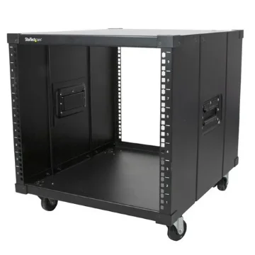 Picture of Startech.Com 4-Post 9U Mobile Open Frame Server Rack, Four Post Network Rack with Wheels, 19" Rolling Rack for Home/Office Narrow Floor Spaces, Small Data Rack for Computer/Av/It Equipment - Taa Compliant - RK960CP