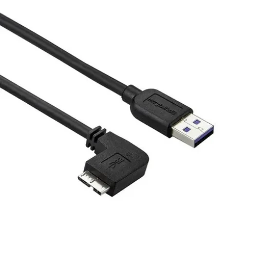 Picture of Startech.Com Slim Micro Usb 3.0 Cable - M/M - Left-Angle Micro-Usb - 0.5m (20in) - Usb3au50cmls