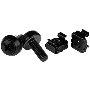 Picture of Startech.Com M6 X 12mm - Screws and Cage Nuts - 50 Pack, Black - CABSCREWM6B