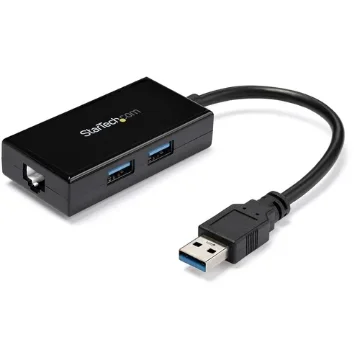 Picture of Startech.Com Usb To Ethernet Adapter, Usb 3.0 To 10/100/1000 Gigabit Ethernet Lan Converter for Laptops, 11.8in/30cm Attached Cable, Usb To RJ45 Adapter, Nic Adapter, Usb Network Adapter - Usb31000s2h
