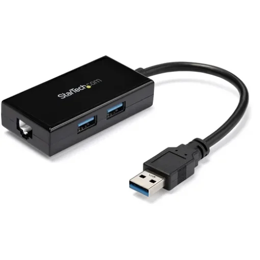 Picture of Startech.Com Usb To Ethernet Adapter, Usb 3.0 To 10/100/1000 Gigabit Ethernet Lan Converter for Laptops, 11.8in/30cm Attached Cable, Usb To RJ45 Adapter, Nic Adapter, Usb Network Adapter - Usb31000s2h