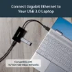 Picture of Startech.Com Usb To Ethernet Adapter, Usb 3.0 To 10/100/1000 Gigabit Ethernet Lan Converter for Laptops, 11.8in/30cm Attached Cable, Usb To RJ45 Adapter, Nic Adapter, Usb Network Adapter - Usb31000s2h