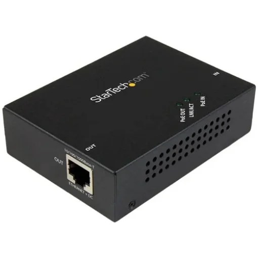 Picture of Startech.Com 1-Port Gigabit Poe+ Extender - 802.3at and 802.3af - 100 M (330 Ft) - POEEXT1GAT