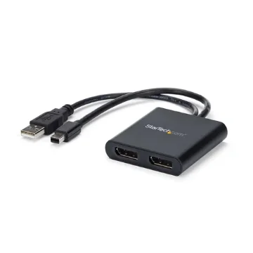 Picture of Startech.Com 2-Port Multi Monitor Adapter - Mini Displayport To 2x Displayport Mst Hub - Dual 4K 30Hz - Video Splitter for Extended Desktop Mode on Windows Pcs Only - Mdp 1.2 To 2x Dp - MSTMDP122DP