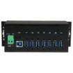 Picture of Startech.Com 7-Port Industrial Usb 3.0 Hub with Esd Protection~7-Port Usb 3.0 Hub (5Gbps) - Metal Industrial Usb-A Hub with Esd Protection & 350W Surge Protection - Din Rail, Wall or Desk Mountable - Taa Compliant Usb Expander Hub - ST7300USBME