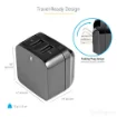 Picture of Startech.Com Dual-Port Usb Wall Charger - International Travel - 17W/3.4A - Black - USB2PACBK