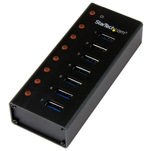 Picture of Startech.Com 7-Port Usb 3.0 Hub - Desktop or Wall-Mountable Metal Enclosure~7-Port Usb 3.0 Hub (5Gbps) - Desktop or Wall-Mountable Metal Enclosure - St7300u3m