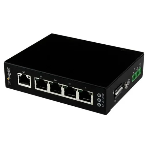 Picture of Startech.Com 5 Port Unmanaged Industrial Gigabit Ethernet Switch - Din Rail / Wall-Mountable - IES51000