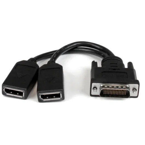 Picture of Startech.Com 8" (20 Cm) Dms-59 To Dual Displayport Adapter Cable - 4K X 2K Video - Lfh Dms 59 Pin (M) To 2x Displayport 1.2 (F) Splitter Y Cable - Lfh Graphics Card To Dual Dp Monitors - DMSDPDP1
