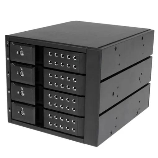 Picture of Startech.Com 4 Bay Aluminum Trayless Hot Swap Mobile Rack Backplane for 3.5in Sas Ii/Sata Iii - 6 Gbps Hdd - HSB4SATSASBA