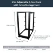 Picture of Startech.Com 4-Post 25U Mobile Open Frame Server Rack, Four Post 19in Network Rack with Wheels, Rolling Rack with Adjustable Depth for Computer/Av/Data/It Equipment - Casters, Leveling Feet or Floor Mounting - 4Postrack25u