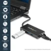 Picture of Startech.Com 3-Port Portable Usb 3.0 Hub Plus Gigabit Ethernet - Aluminum with Built-In Cable~3-Port Portable Usb 3.0 Hub Plus Gigabit Ethernet - 5Gbps - Aluminum with Built-In Cable - St3300gu3b