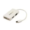 Picture of Startech.Com Travel A/V Adapter: 3-In-1 Mini Displayport To Vga Dvi or Hdmi Converter - White - MDP2VGDVHDW