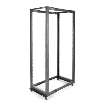 Picture of Startech.Com 4-Post 42U Mobile Open Frame Server Rack, Four Post 19" Network Rack with Wheels, Rolling Rack with Adjustable Depth for Computer/Av/Data/It Equipment - Casters, Leveling Feet or Floor Mounting - 4POSTRACK42