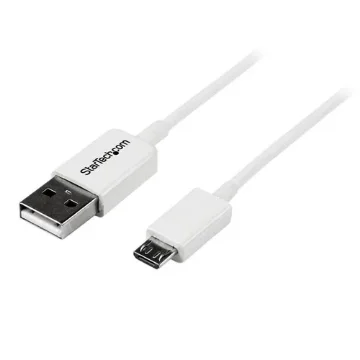 Picture of Startech.Com 2m White Micro Usb Cable - a To Micro B - USBPAUB2MW