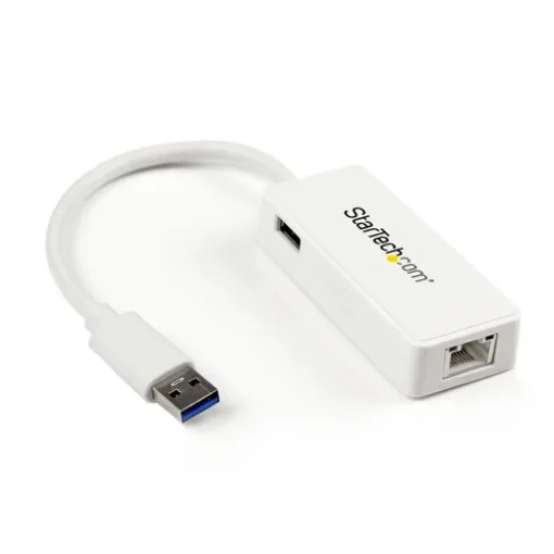 Picture of Startech.Com Usb 3.0 To Gigabit Ethernet Adapter Nic W/ Usb Port - White - USB31000SPTW