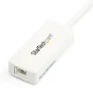 Picture of Startech.Com Usb 3.0 To Gigabit Ethernet Adapter Nic W/ Usb Port - White - USB31000SPTW