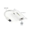 Picture of Startech.Com Usb 3.0 To Gigabit Ethernet Adapter Nic W/ Usb Port - White - USB31000SPTW