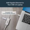 Picture of Startech.Com Usb 3.0 To Gigabit Ethernet Adapter Nic W/ Usb Port - White - USB31000SPTW