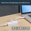 Picture of Startech.Com Usb 3.0 To Gigabit Ethernet Adapter Nic W/ Usb Port - White - USB31000SPTW