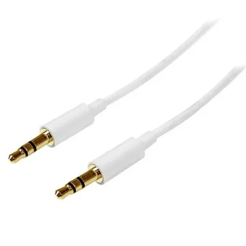 Picture of Startech.Com 1m White Slim 3.5mm Stereo Audio Cable - Male To Male - MU1MMMSWH