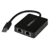 Picture of Startech.Com Usb 3.0 To Dual Port Gigabit Ethernet Adapter Nic W/ Usb Port - USB32000SPT