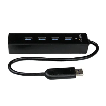 Picture of Startech.Com 4 Port Portable Superspeed Usb 3.0 Hub with Built-In Cable~4 Port Portable Superspeed Usb 3.0 Hub with Built-In Cable - 5Gbps - St4300pbu3