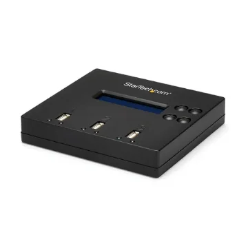 Picture of Startech.Com Standalone 1 To 2 Usb Thumb Drive Duplicator and Eraser, Multiple Usb Flash Drive Copier, System and File and Whole-Drive Copy At 1.5 Gb/Min, Single and 3-Pass Erase, Lcd Display - Taa - USBDUP12