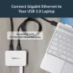 Picture of Startech.Com Usb 3.0 To Gigabit Ethernet Nic Network Adapter with 3 Port Hub - White - St3300u3s