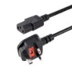 Picture of Startech.Com 10ft (3m) Uk Computer Power Cable, 18AWG, Bs 1363 To C13, 10A 250V, Black Replacement Ac Power Cord, Kettle Lead / Uk Power Cord, Pc Power Supply Cable, Tv/Monitor Power Cable - Pxt101uk3m