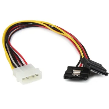 Picture of Startech.Com 12in LP4 To 2x Latching Sata Power Y Cable Splitter Adapter - 4 Pin LP4 To Dual Sata - Pyo2lp4lsata