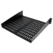 Picture of Startech.Com 2U Server Rack Shelf - Universal Vented Rack Mount Cantilever Tray for 19" Network Equipment Rack & Cabinet - Heavy Duty Steel - Weight Capacity 50lb/23kg - 16" Deep Shelf, Black - Cabshelfv