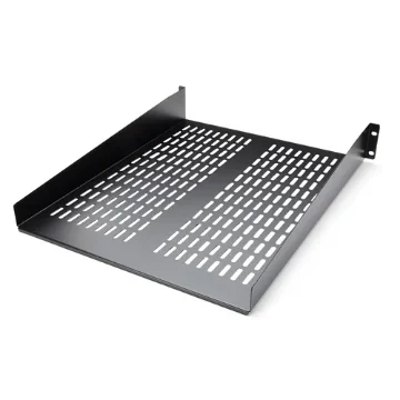 Picture of Startech.Com 2U Server Rack Shelf - Universal Vented Rack Mount Cantilever Tray for 19" Network Equipment Rack & Cabinet - Heavy Duty Steel – Weight Capacity 50lb/23kg - 22" Deep Shelf, Black - CABSHELF22V