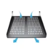 Picture of Startech.Com 2U Server Rack Shelf - Universal Vented Rack Mount Cantilever Tray for 19" Network Equipment Rack & Cabinet - Heavy Duty Steel – Weight Capacity 50lb/23kg - 22" Deep Shelf, Black - CABSHELF22V