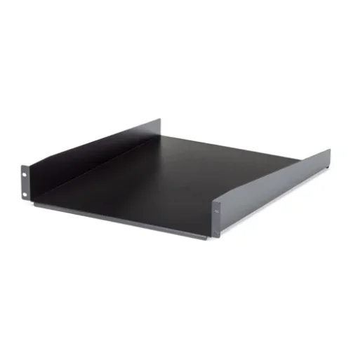 Picture of Startech.Com 2U Server Rack Shelf - Universal Rack Mount Cantilever Shelf for 19" Network Equipment Rack & Cabinet - Heavy Duty Steel – Weight Capacity 50lb/23kg - 22" Deep Tray, Black - CABSHELF22