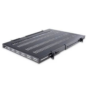 Picture of Startech.Com 1U 4-Post Adjustable Vented Server Rack Mount Shelf - 330lbs(150 Kg) - 19.5 To 38in Adjustable Mounting Depth Universal Tray for 19" Av/ Network Equipment Rack - 27.5in Deep - Adjshelfhdv