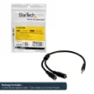 Picture of Startech.Com Slim Stereo Splitter Cable - 3.5mm Male To 2x 3.5mm Female - MUY1MFFS
