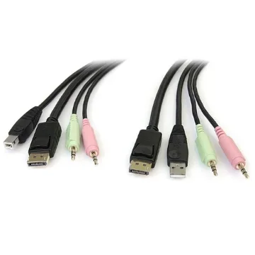 Picture of Startech.Com 6ft 4-In-1 Usb Displayport Kvm Switch Cable W/ Audio & Microphone - Dp4n1usb6