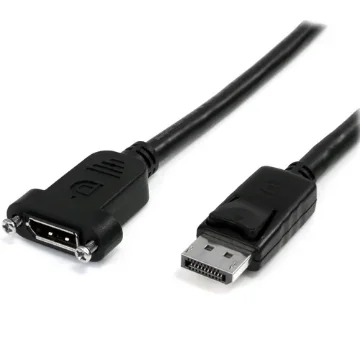 Picture of Startech.Com 3ft (1m) Panel Mount Displayport Cable - 4K X 2K - Displayport 1.2 Extension Cable Male To Female - Dp Video Extender Cord with Panel Mount Dp Connector - Dp Monitor Cable - DPPNLFM3PW