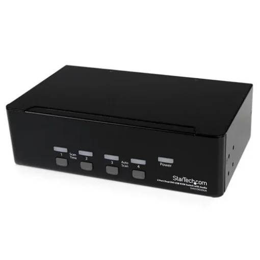 Picture of Startech.Com 4 Port Dual Dvi Usb Kvm Switch with Audio & Usb 2.0 Hub - Sv431dd2dua