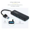 Picture of Startech.Com 4-Port Usb-A Hub, 5Gbps, Bus Powered, Small Travel Mini Usb Hub, Multi-Port Usb 3.0 Splitter, Portable Usb Hub, Overcurrent Protection (Ocp) - H5a4a-Usb-Hub
