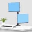 Picture of Startech.Com Desk Mount for 2x Vertically Stacked Monitors, Dual 49", Total 70lb (32kg), C-Clamp, Quick-Release Vesa System, Widescreen 16:9/Ultrawide 32:9, Taa - H2MPV-MONITOR-MOUNT
