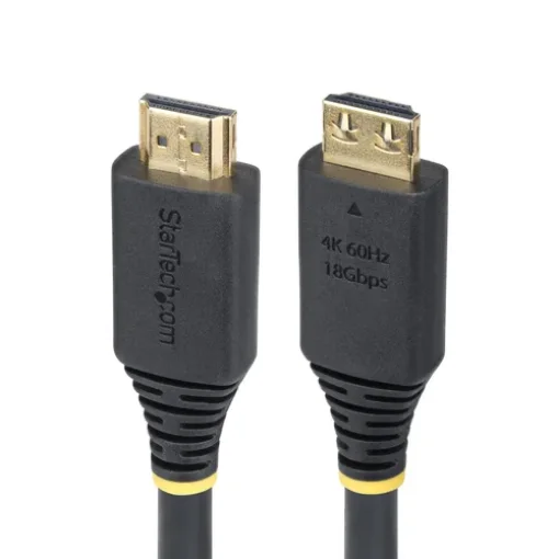 Picture of Startech.Com 15ft (4.5m) High Speed Hdmi Cable with Gripping Connectors, 4K 60Hz/1440p 144Hz, HDR10/HDCP 2.2/Arc, 18Gbps, Uhd Hdmi 2.0 Cord for Tv/Monitor/Display, Tpe Jacket - HDMI2-CABLE-GRIP-15F