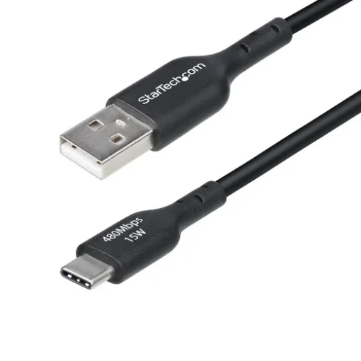 Picture of Startech.Com 3ft (1m) Usb-A To Usb-C Charging Cable, Charge & Sync, 3A, Usb 2.0, Tpe Jacket - Black Usb Charging Cord - Usb2ac1mnc