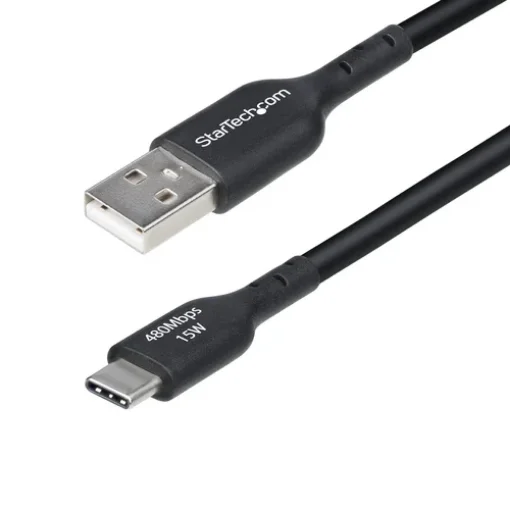 Picture of Startech.Com 4m (13ft) Usb-A To Usb-C Charging Cable, Charge & Sync, 3A, Usb 2.0, Tpe Jacket - Black Usb Charging Cord - Usb2ac4mbke
