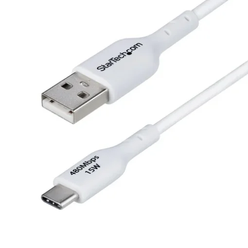 Picture of Startech.Com 3ft (1m) Usb-A To Usb-C Charging Cable, Charge & Sync, 3A, Usb 2.0, Tpe Jacket - White Usb Charging Cord - Usb2ac1mncwhe