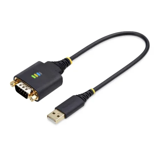 Picture of Startech.Com 1ft (30cm) Usb To Serial Adapter Cable, Com Retention, Interchangeable Nuts/Screws, Usb-A To DB9 RS232, Ftdi Ic, Esd Protection, Windows/Macos/Linux - 1P1ffc-Usb-Serial